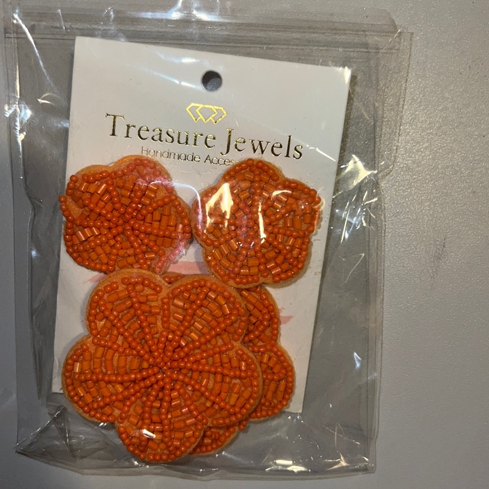 orange beaded earrings